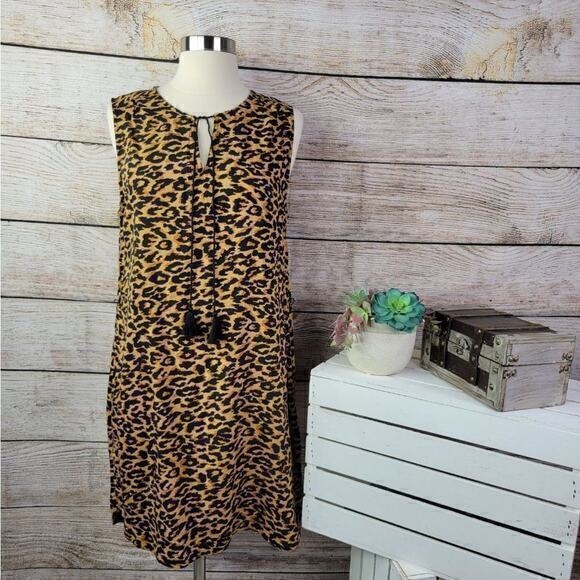 NWT beachlunchlounge Animal Print Shift Sleeveless Dress Medium - Picture 1 of 7